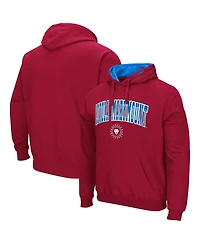 Men's Colosseum Crimson Loyola Marymount Lions Arch and Logo Pullover Hoodie