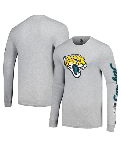 Men's Starter Heather Gray Jacksonville Jaguars Halftime Long Sleeve T-shirt