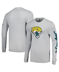Men's Starter Heather Gray Jacksonville Jaguars Halftime Long Sleeve T-shirt