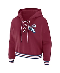 Women's Wear by Erin Andrews Burgundy Colorado Avalanche Lace-Up Pullover Hoodie
