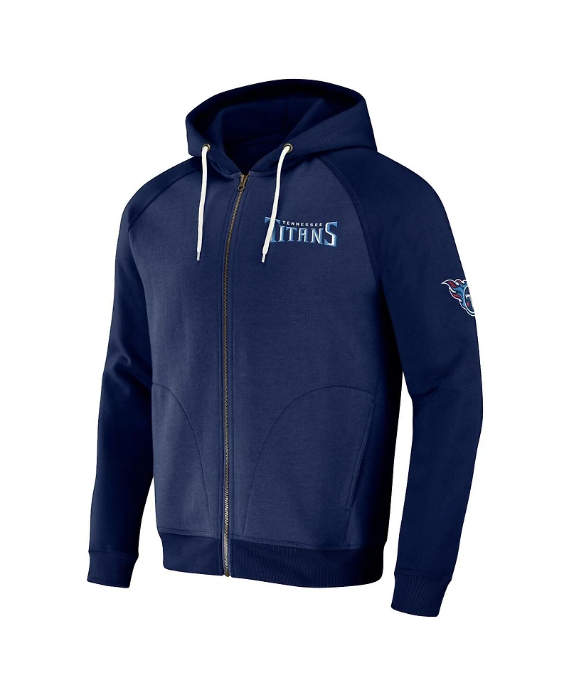 Men's Nfl x Darius Rucker Collection by Fanatics Navy Tennessee Titans Raglan Full-Zip Hoodie