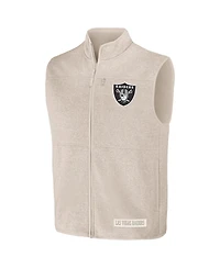 Men's Nfl x Darius Rucker Collection by Fanatics Oatmeal Las Vegas Raiders Full-Zip Sweater Vest