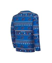 Men's Concepts Sport Royal Boise State Broncos Swivel Long Sleeve T-shirt and Pants Sleep Set