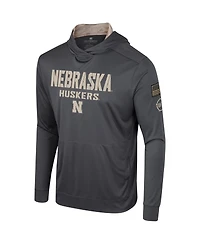 Men's Colosseum Charcoal Nebraska Huskers Oht Military-Inspired Appreciation Long Sleeve Hoodie T-shirt