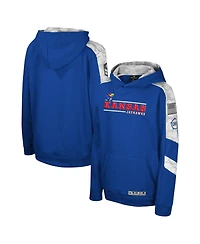 Big Boys Colosseum Royal Kansas Jayhawks Oht Military-Inspired Appreciation Cyclone Digital Camo Pullover Hoodie