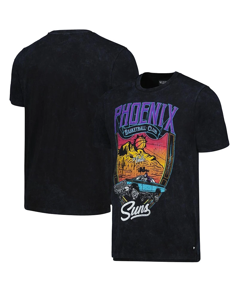 Men's and Women's The Wild Collective Black Distressed Phoenix Suns Tour Band T-shirt