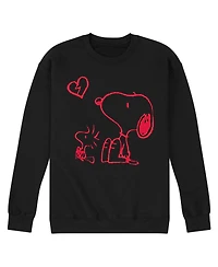 Airwaves Men's Peanuts Long Sleeve Crew Fleece Sweatshirt