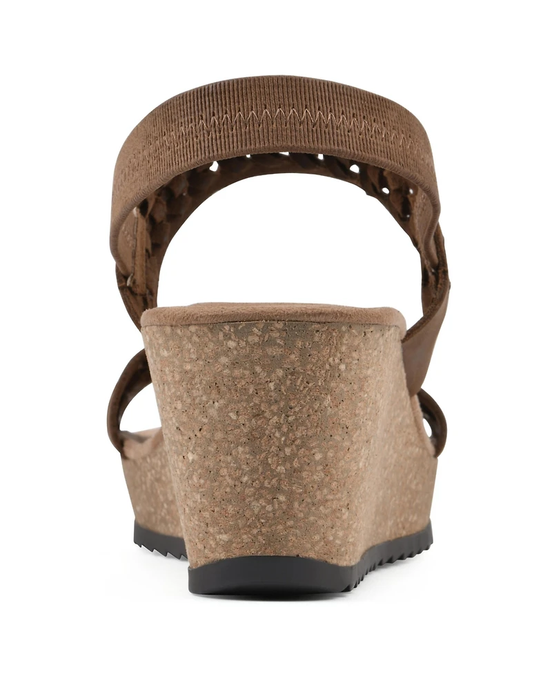 White Mountain Women's Pretreat Footbed Wedge Sandals