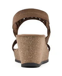 White Mountain Women's Pretreat Footbed Wedge Sandals
