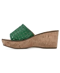 White Mountain Women's Charges Platform Slide Wedge Sandals