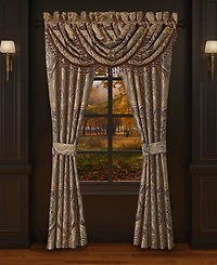Five Queens Court Bordeaux Window Waterfall Valance, 33" x 49"