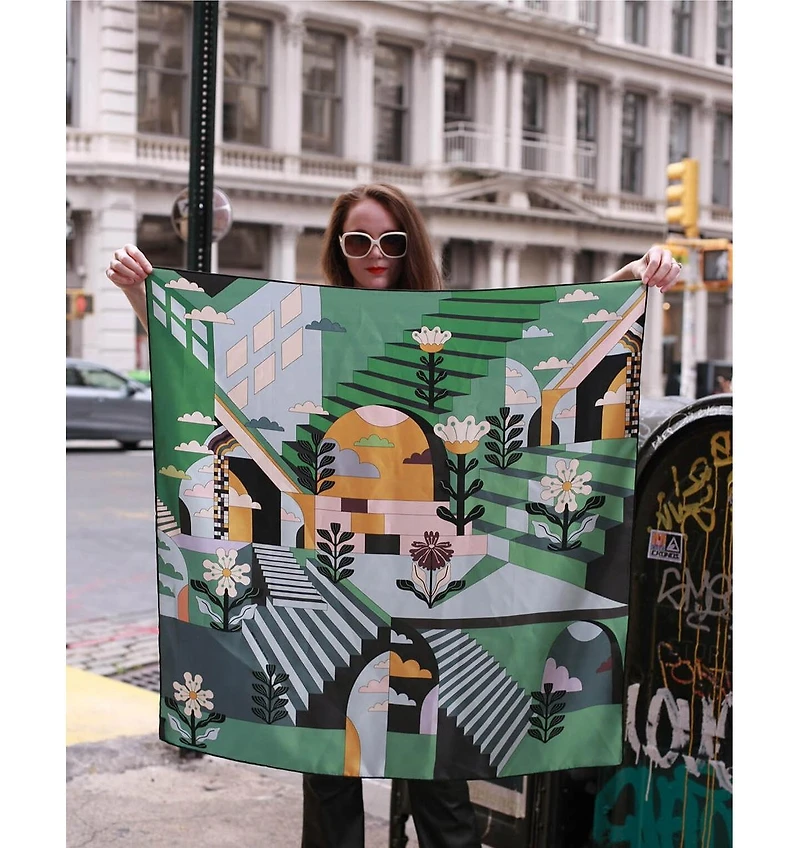 Jessie Zhao New York Double Sided Silk Scarf Of Imagination