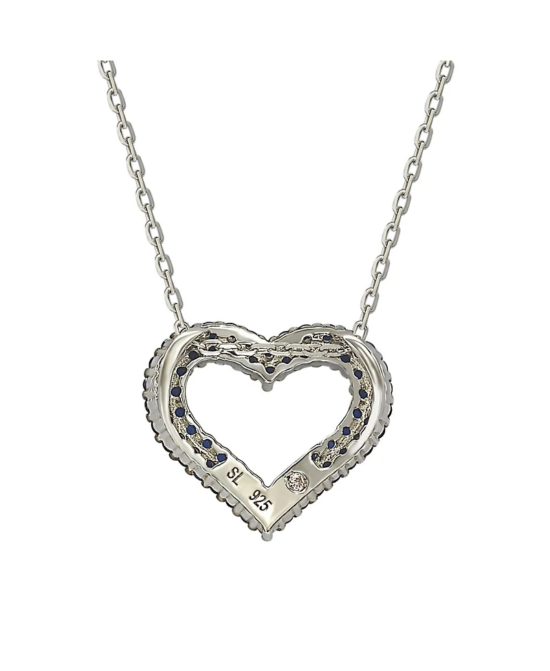 Suzy Levian New York Sterling Silver Cubic Zirconia Heart Shape Pendant