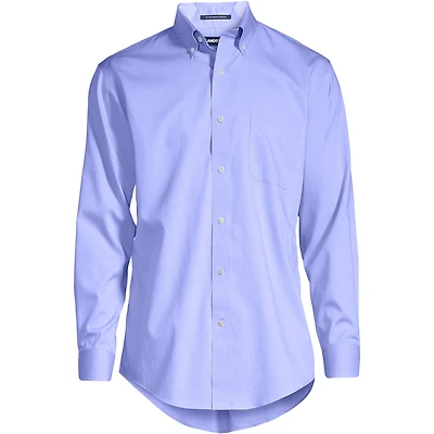 Lands' End Men's Traditional Fit Solid No Iron Supima Pinpoint Button-down Collar Dress Shirt
