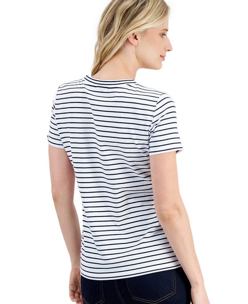 Nautica Jeans Women's Striped V-Neck Top