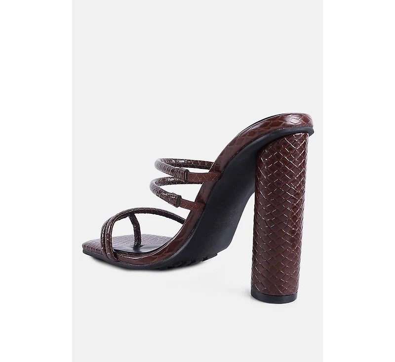 Womens Dandelion High Block Heeled Croc Sandals