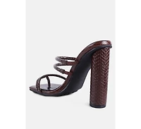 Womens Dandelion High Block Heeled Croc Sandals