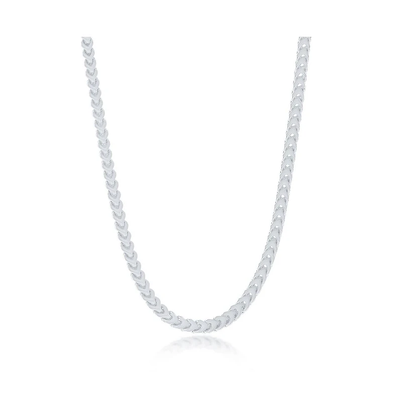 Diamond cut Franco Chain 3mm Sterling Silver 18" Necklace
