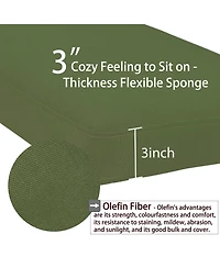 Aoodor Outdoor Lounger Cushion 41.7''Lx22''Wx3''H Chair Seat Cushion - Set of 2