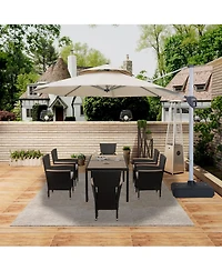 Mondawe 11ft 2-Tier Square Cantilever Outdoor Patio Umbrella with Included Cover
