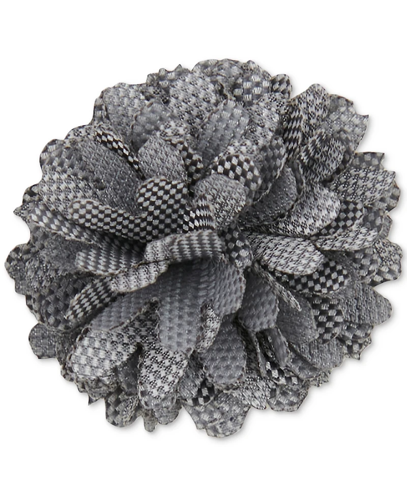 Con.Struct Men's Ceremony Satin Checkerboard Flower Lapel Pin, Created for Macy's