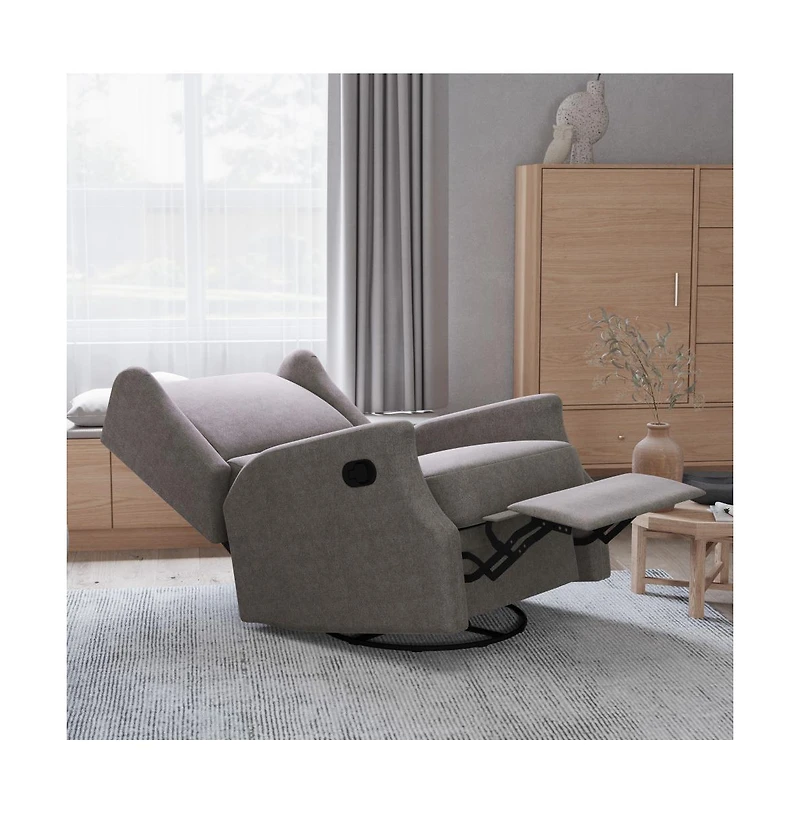 Abby 3-In-1 Wingback Manual Recliner Rocker Swivel Glider Chair