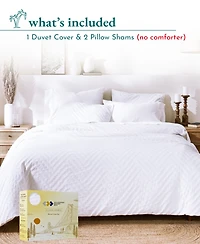 3-Piece Duvet Cover Set, Luxury 100% Cotton King Comforter with 2 Pillow Shams, Button Closure, Corner Ties by California Design Den