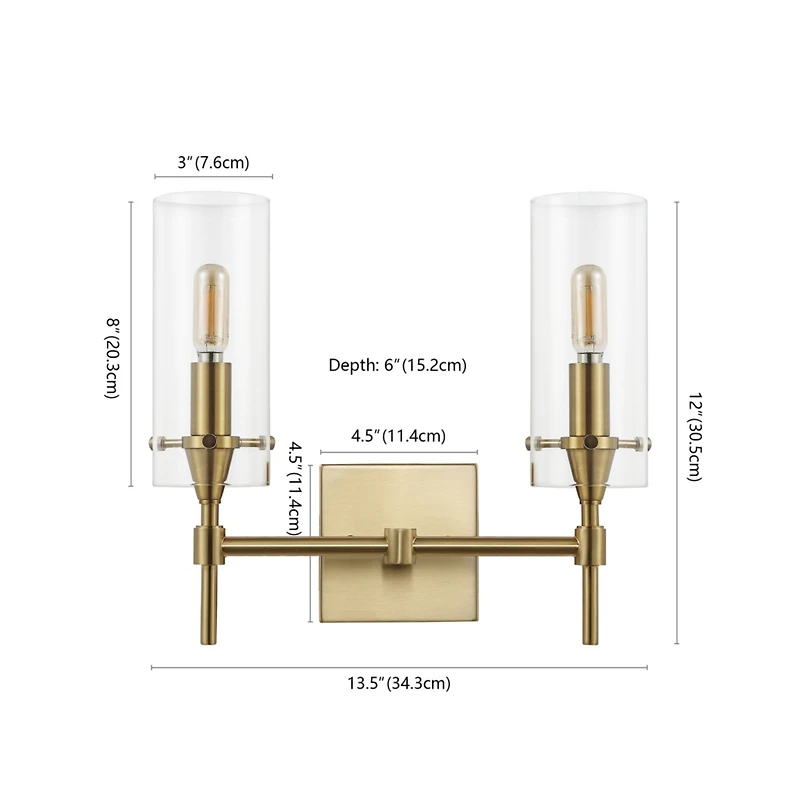 Jonathan Y Cato Bohemian Farmhouse Iron/Glass Led Vanity