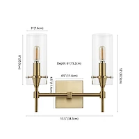 Jonathan Y Cato Bohemian Farmhouse Iron/Glass Led Vanity
