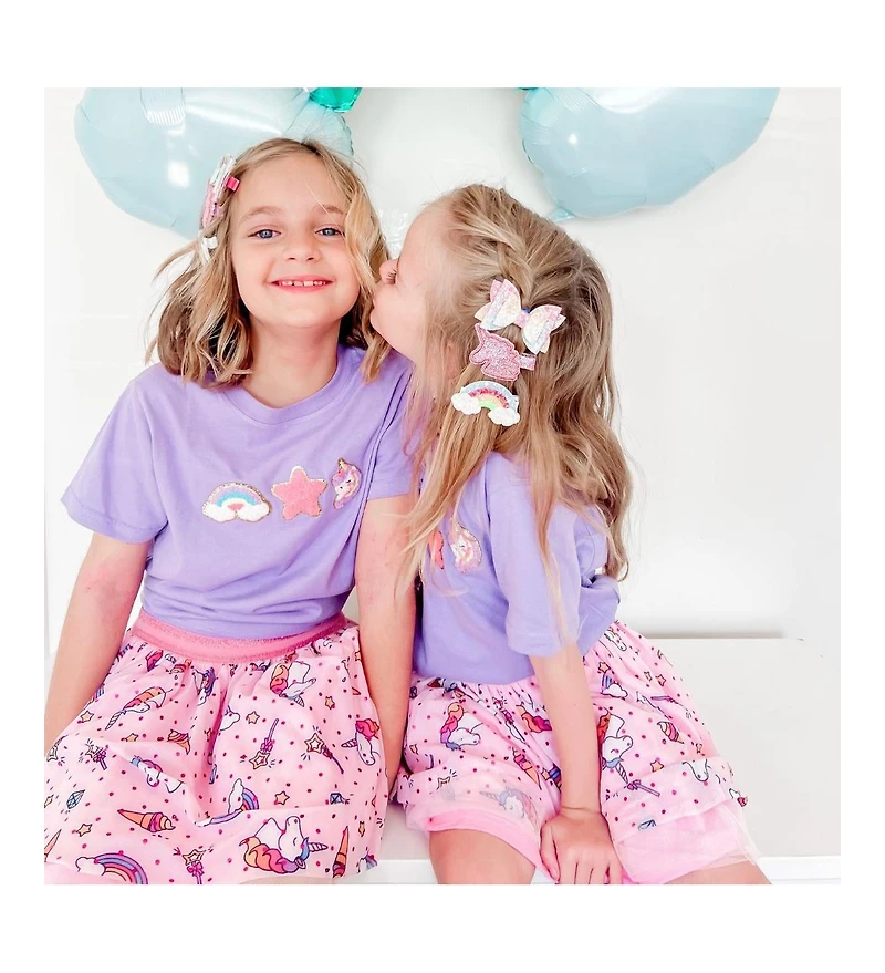 Child Girl Unicorn Rainbow Clip Set