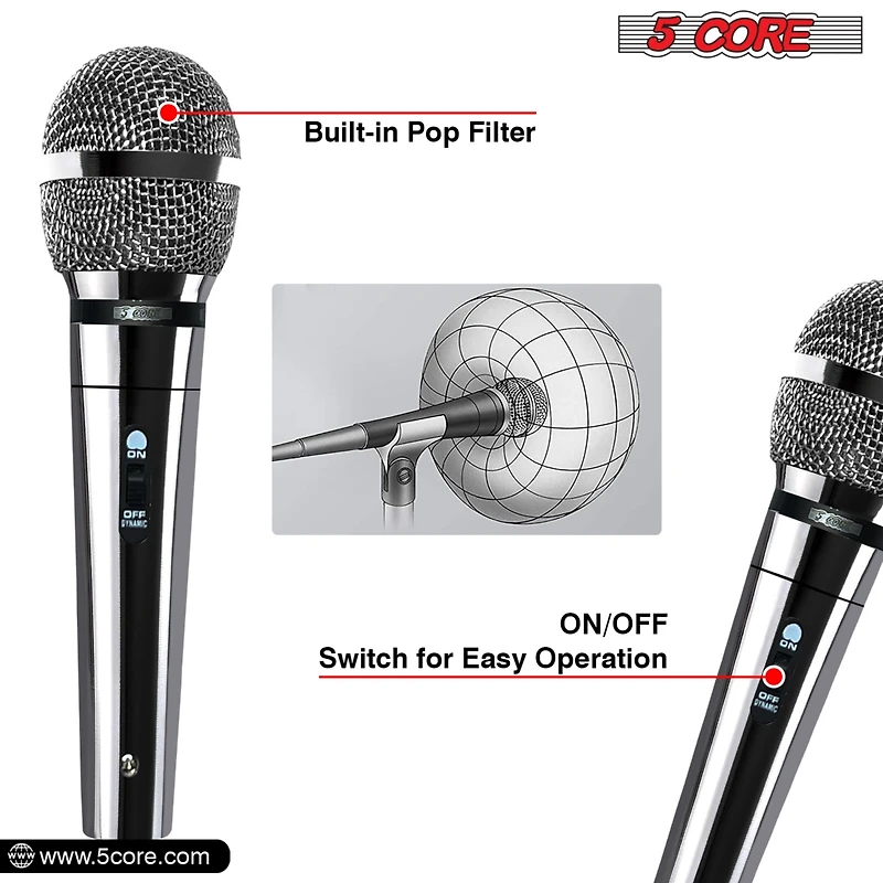 5 Core Microphone Xlr Dynamic Karaoke Singing Handheld Microfono Professional Vocal Dj Music Mic