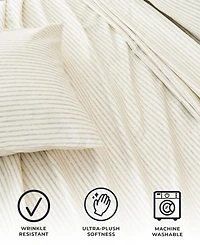Premium Comforts Striped Wrinkle Resistant Microfiber 4-Pc. Sheet Set, Full - Stripe