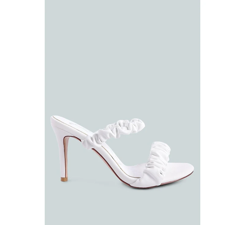 Qualie Ruched Strap Stiletto Heel Sandals