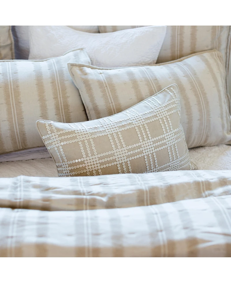 Sequin Grid Hand Embellished Throw Pillow