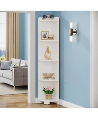 Tribe signs White Corner Shelf, Corner Storage Rack for Home Office Kitchen Bedroom