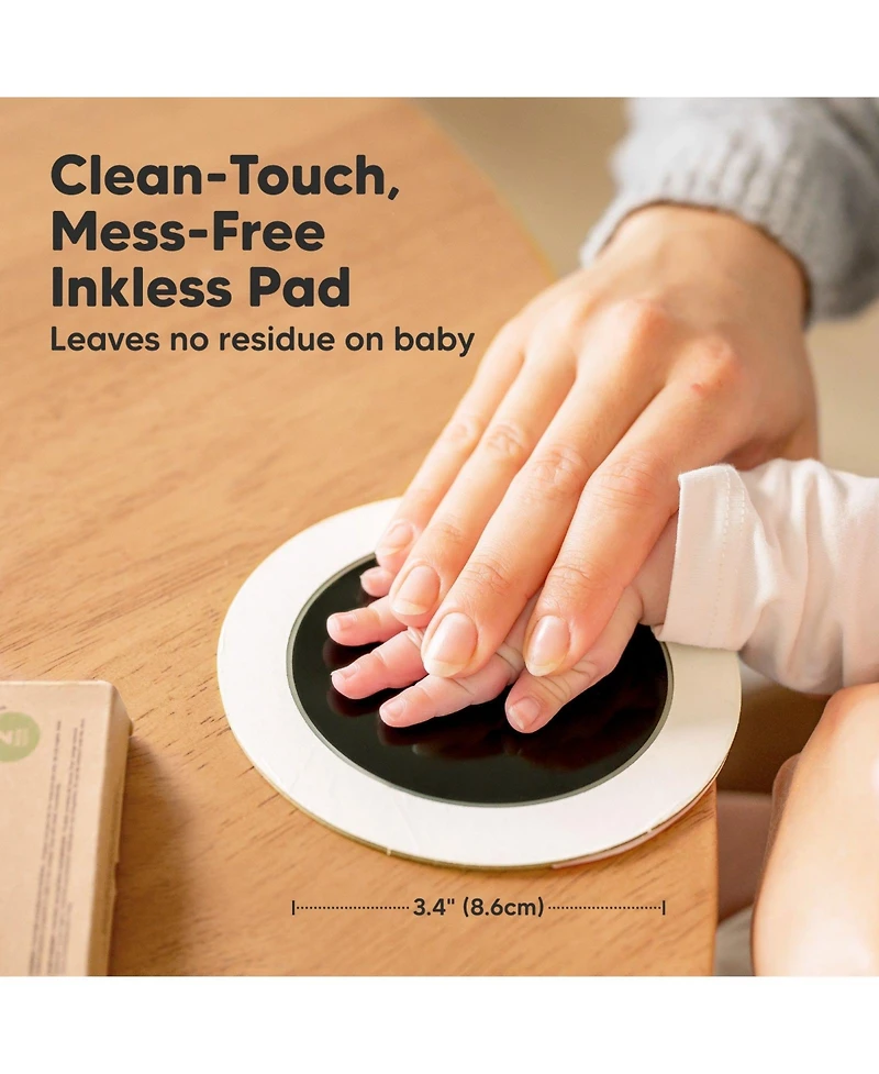 KeaBabies 2pk Round Inkless Ink Pad for Baby Hand and Footprint Kit, Clean Touch Dog Paw, Nose Print & Pet Safe