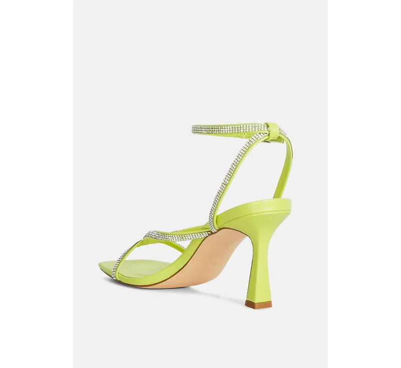 Womens Crush It Diamante Mid Heel Sandal