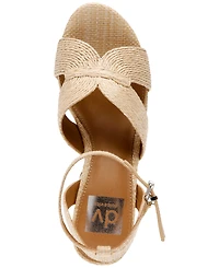 Dv Dolce Vita Women's Waylan Raffia Platform Crossband Dress Sandals