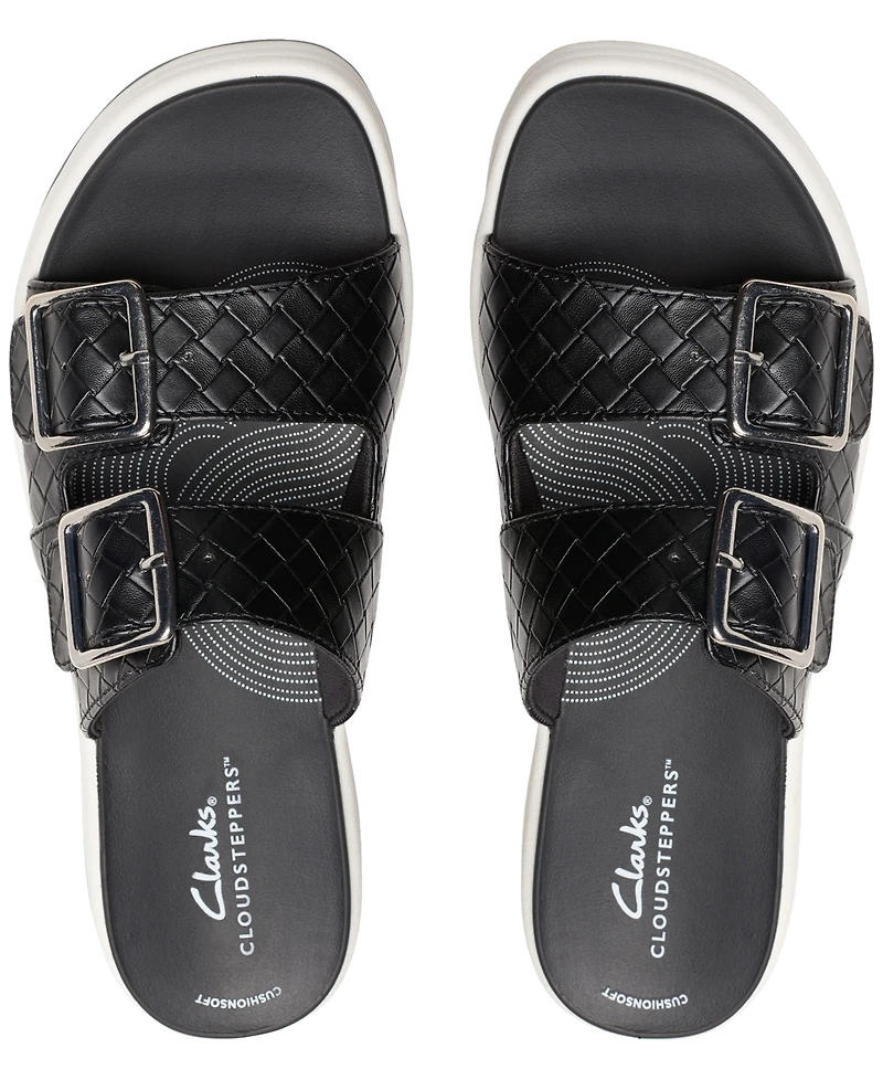 Clarks Women's Drift Buckle Slip-On Slide Wedge Sandals