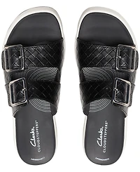Clarks Women's Drift Buckle Slip-On Slide Wedge Sandals