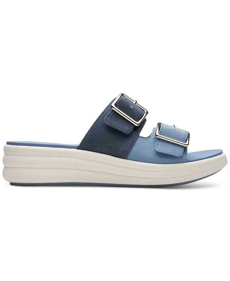 Clarks Women's Drift Buckle Slip-On Slide Wedge Sandals