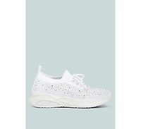 Women's elizha stud embellished lace up sneakers