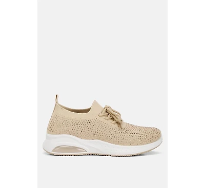 Women's elizha stud embellished lace up sneakers