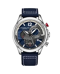 Stuhrling Model 4029 Men's Japan Quartz Chronograph, Leather Strap Watch