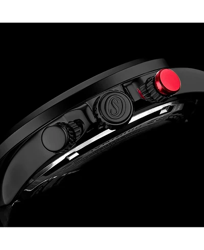 Stuhrling Model 4029 Men's Japan Quartz Chronograph, Leather Strap Watch