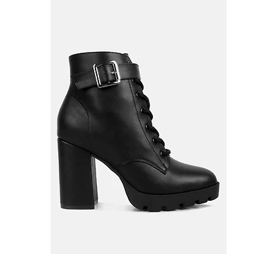 Womens grahams faux leather lace up boots