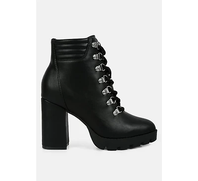 Womens hamiltons lace up block heel boots