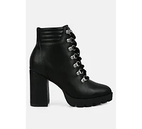 Womens hamiltons lace up block heel boots