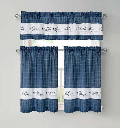Kate Aurora Country Farmhouse Autumn Harvest Plaid Sunflowers & Pumpkins Rod Pocket Cafe Kitchen Curtain Tier Valance Set