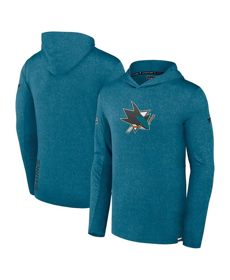Men's Fanatics Teal San Jose Sharks Authentic Pro Lightweight Pullover Hoodie